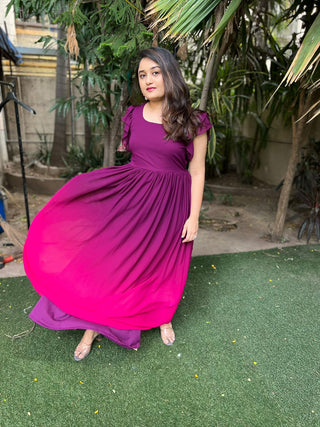 Wine & Pink ombre gown